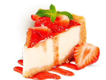 Fatia de cheesecake de morango